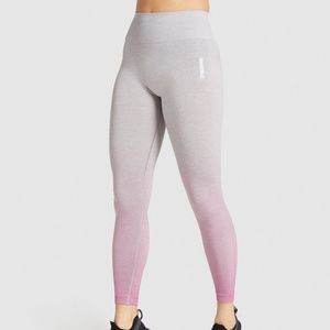 Gymshark Adapt Ombre Seamless Leggings - Light Grey Marl/Pink - Medium